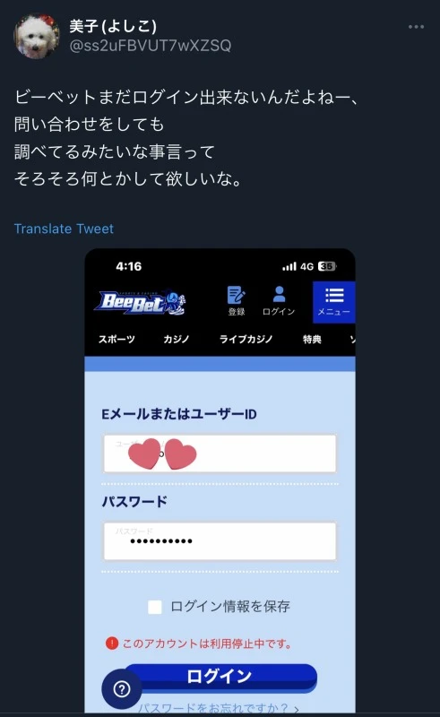 BeeBet 評判 口コミ