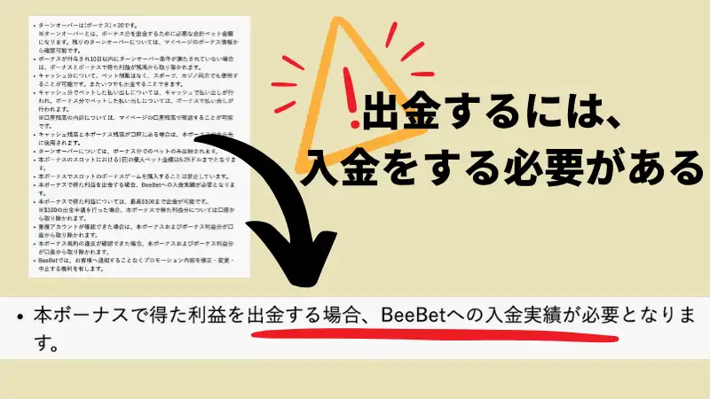 BeeBet ビーベット プロモーションコード 出金条件