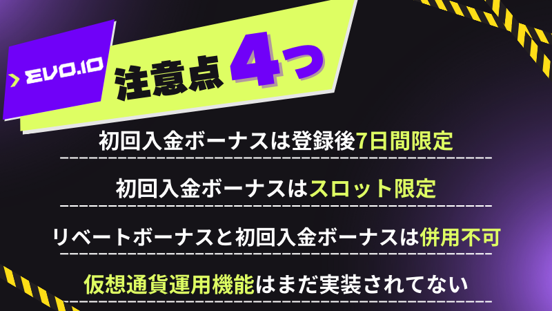 エボアイオー(evoio) 注意点