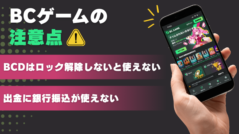BCゲーム(BC.GAME) 注意点